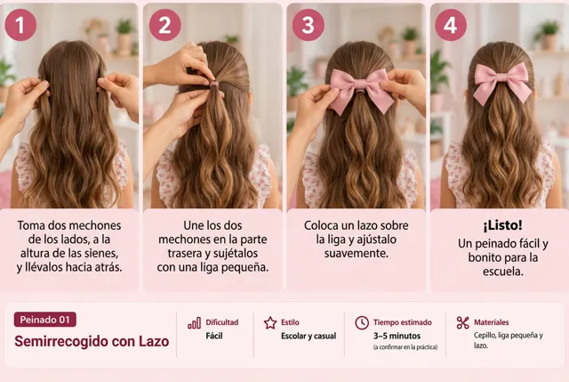 Vista previa de 25 Peinados Fáciles para Niñas